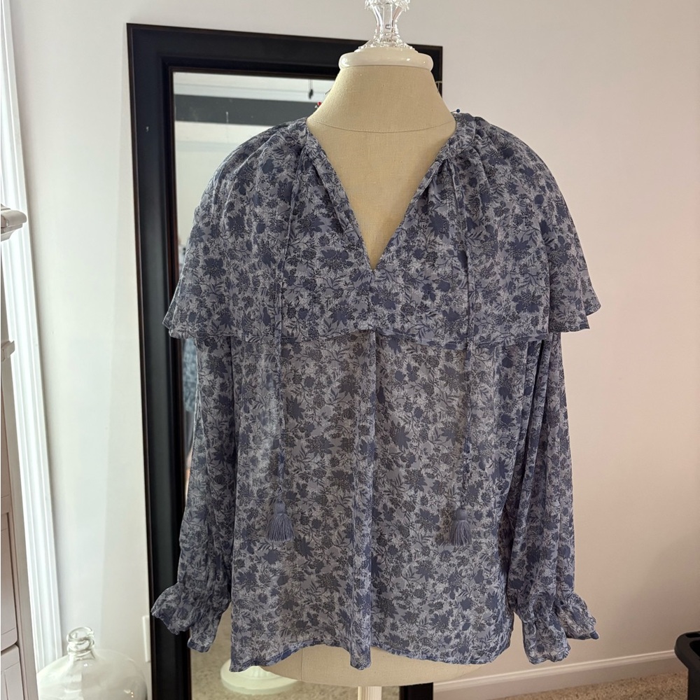 NWOT CUPIO  Ruffled Sailor Collar Blouse